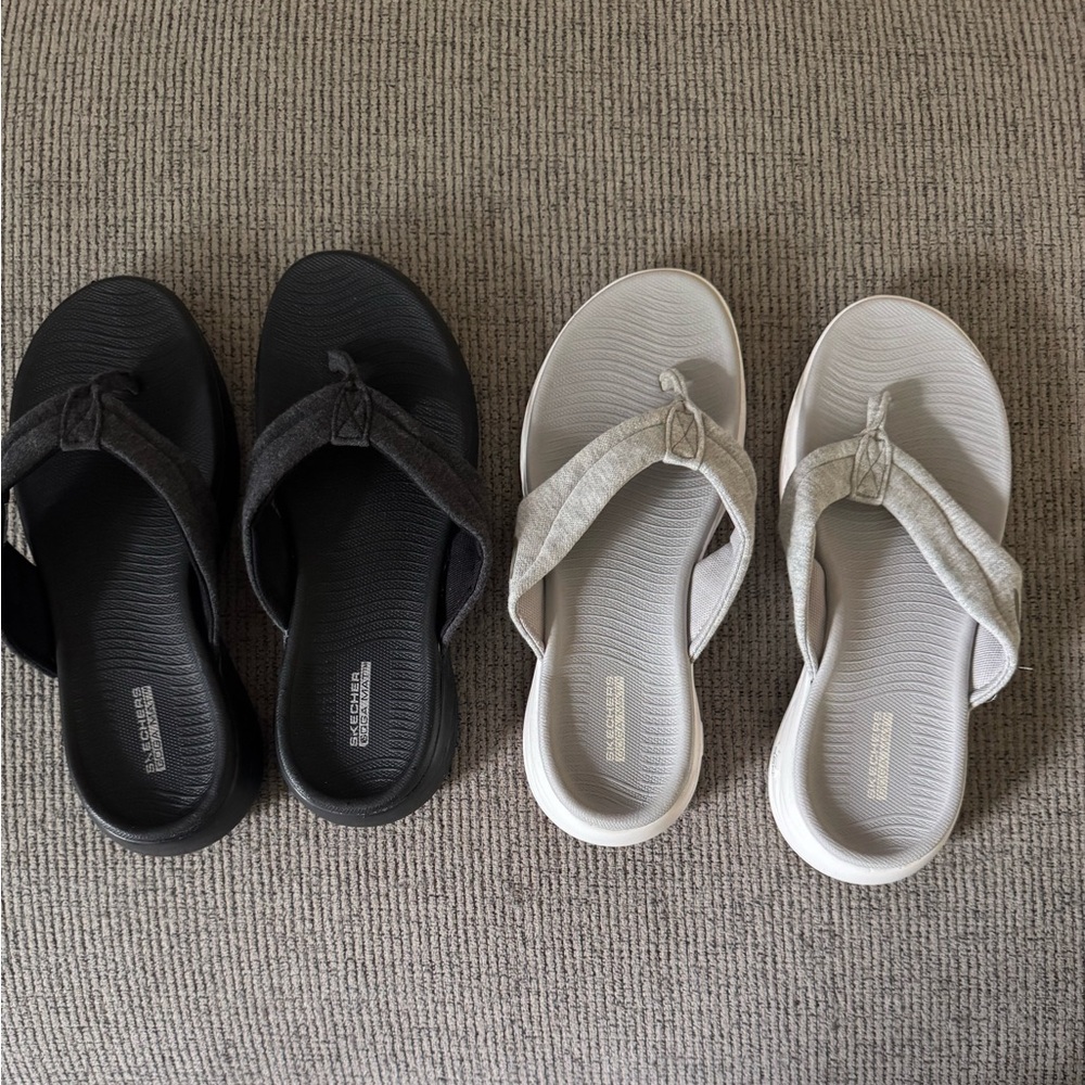 Skechers Black and Gray Sandals sz 7 Perfect